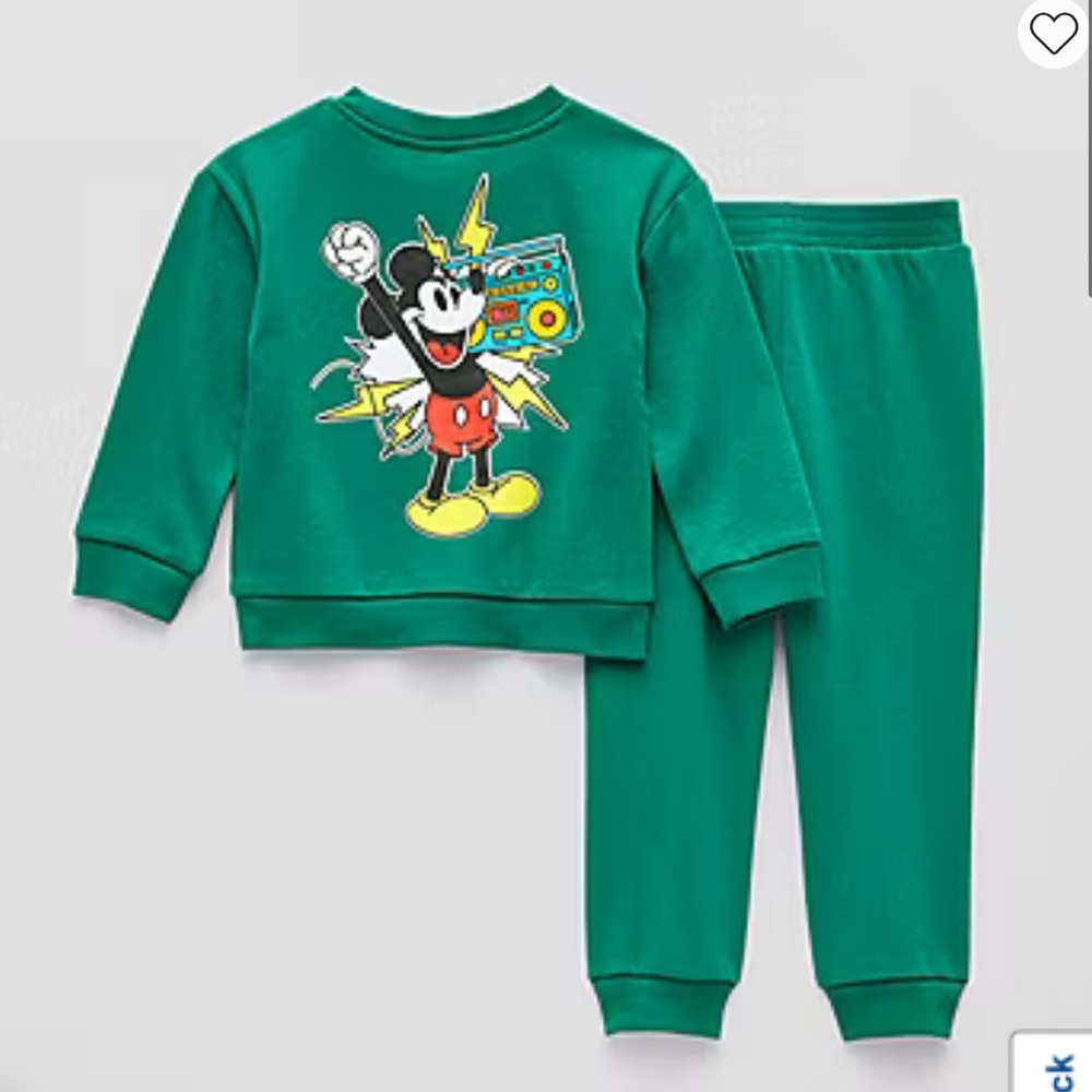 DISNEY GREEN MATCHING MICKEY SWEATSUIT